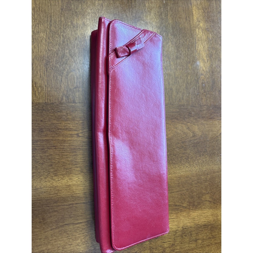 Vintage Red Leather Clutch Purse
